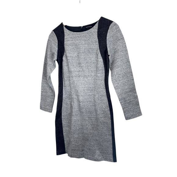 Club Monaco Mini Colorblock Dress Size XS Gray Black Long Sleeve Cotton Blend - Picture 4 of 7